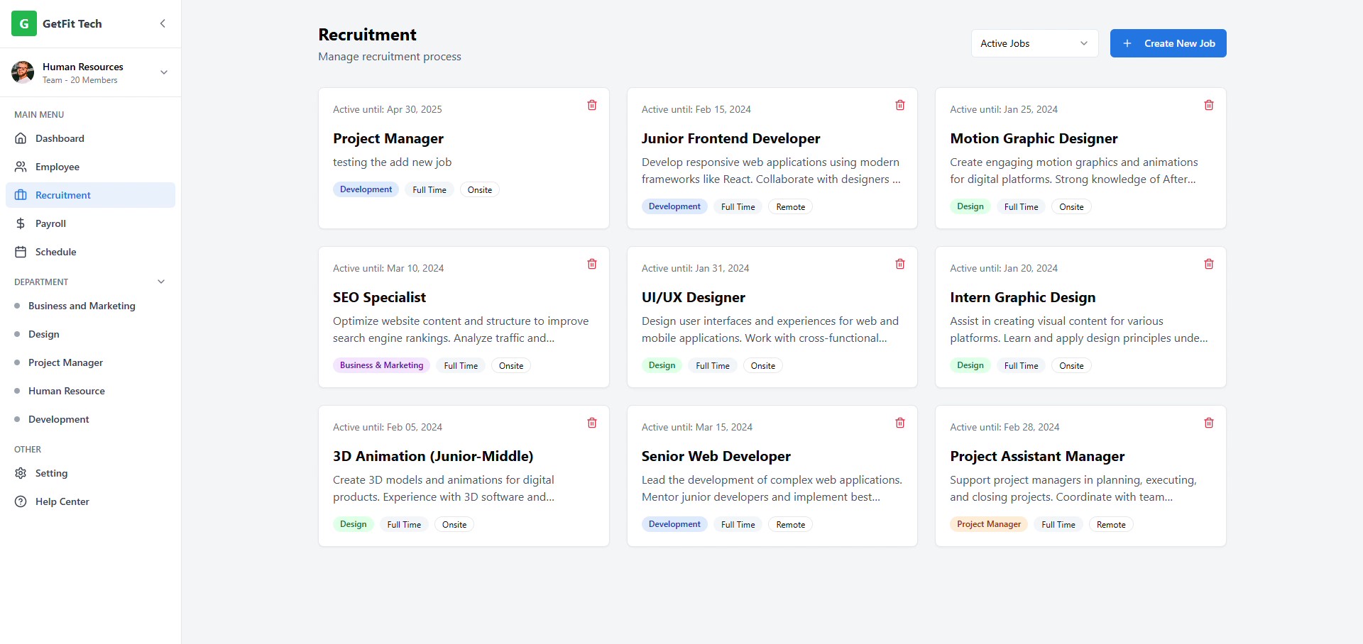 ElevateHR dashboard screenshot